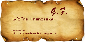 Güns Franciska névjegykártya